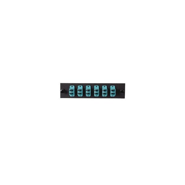 Cable Wholesale LGX Compatible Adapter Plate featuring a Bank of 6 Multimode Duplex LC Connectors in Aqua for OM3 68F3-21160 - main